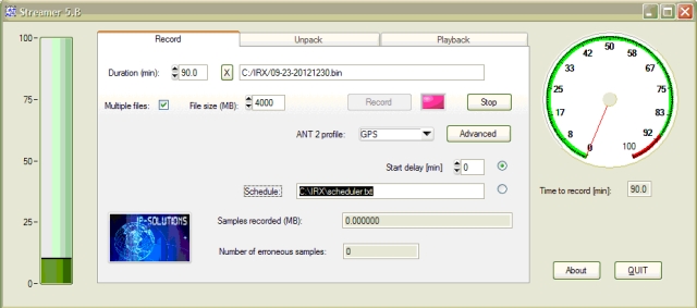 GPS GLONASS Galileo BeiDou QZSS recorder to record GNSS RF signals and USB front end for SDR